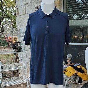 Lululemon Vent Tech Polo 2.0 Mineral Blue Mesh Polo Shirt L